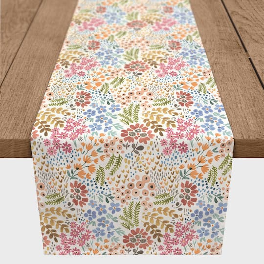 Bright Multi Floral 16" x 90" Cotton Twill Runner